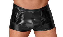 Noir Handmade - Knappe glänzende Power-Wetlook Shorts mit Lack schwarz