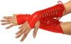 Ledapol - Edle lange Leder Handschuhe mit Schnrung rot - Gr. L