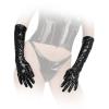 Ledapol - Glnzende elegante lange Lack Handschuhe mit Zip schwarz - Gr. S