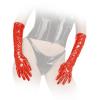 Ledapol - Glnzende elegante lange Lack Handschuhe mit Zip rot - Gr. S