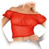 Ledapol - Schulterfreie Netz Bluse im Carmen Style rot - Gr. L