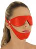 Ledapol - Echt Leder Fetisch Augenmaske mit Kinn rot - Gr. S-L