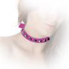 Insistline - Datex Pyramidennieten Halsband einreihig pink - Gr. S/M