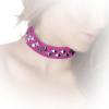 Insistline - Datex Pyramidennieten Halsband zweireihig pink - Gr. S/M