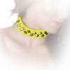 Insistline - Datex Pyramidennieten Halsband zweireihig gelb - Gr. S/M