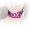 Insistline - Datex Nieten Halsband mit Klettverschluss pink - Gr. S/M