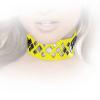 Insistline - Datex Nieten Halsband mit Klettverschluss gelb - Gr. S/M