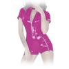 Insistline - Erotischer Datex Kurzarm Pants-Body mit Zips pink - Gr. S