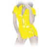 Insistline - Erotischer Datex Kurzarm Pants-Body mit Zips gelb - Gr. S