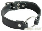Ledapol - Breites Echt Leder Bondage Halsband mit Ring schwarz - Gr. S-L