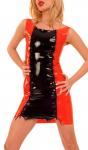 Anita Berg - Zweifarbiges Latex Mini Trgerkleid mit Zip