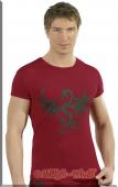 Knappes Dragon Shirt / Top rot-schwarz