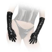 Ledapol - Glnzende elegante lange Lack Handschuhe mit Zip