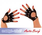 Anita Berg - Kurze fingerlose Latex Handschuhe mit Nieten
