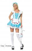 Leg Avenue - Traumhaftes kurzes Alice Kostüm Minikleid 3-tlg.