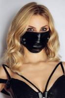 hier klicken für eine vergrösserte Darstellung von Stylische Wetlook Stoff-Maske mit aufregenden Nieten schwarz