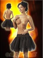 hier klicken für eine vergrösserte Darstellung von Sexy Petticoat Tüll Mini-Rock vierlagig schwarz