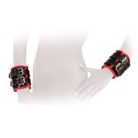 hier klicken für eine vergrösserte Darstellung von Ledapol - Echt Leder Bondage Handfessel Paar schwarz-rot - Gr. S-L
