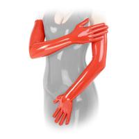 hier klicken für eine vergrösserte Darstellung von Anita Berg - Hautenge lange Latex Handschuhe rot