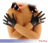 hier klicken für eine vergrösserte Darstellung von Anita Berg - Kurze Latex Handschuhe mit Spitzen-Einsatz
