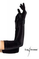hier klicken für eine vergrösserte Darstellung von Leg Avenue - Lange glänzende Satin Stretch Handschuhe schwarz