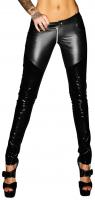 hier klicken für eine vergrösserte Darstellung von Noir Handmade - Heiße Wetlook Hose mit Lack und Zips schwarz