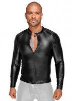 hier klicken für eine vergrösserte Darstellung von Noir Handmade - Langärmelige Power-Wetlook Zip-Jacke mit Lack schwarz