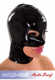 Anita Berg - Latex Zip-Kopfmaske mit Augen-Mund-Kinn-ffnung